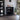 Black Wengue Bar Cabinet with 8-Bottle Cubbies and Open Shelf - 17.7" x 32.4"