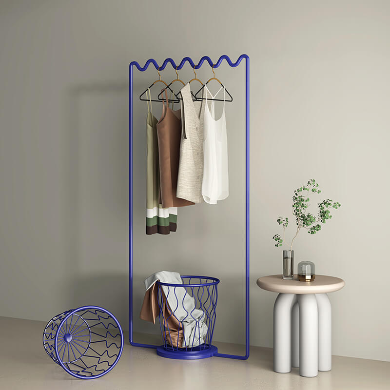 Sturdy Blue Sine Clothes Rack for Optimized Storage – CharmyDecor
