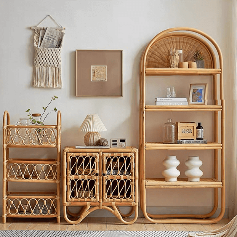 Boho Woven Rattan Storage Rack – CharmyDecor