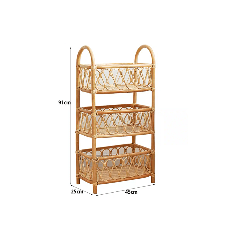 Elegant Boho Woven Rattan Storage Rack for Home Decor – CharmyDecor