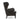 Side view of dark brown leather accent chair with tuft wing back and sturdy legs