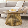 Brown Nordic Style Modern Round Coffee Table in Solid Wood