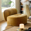 Golden-Brown Velvet Upholstered Comfy Chair