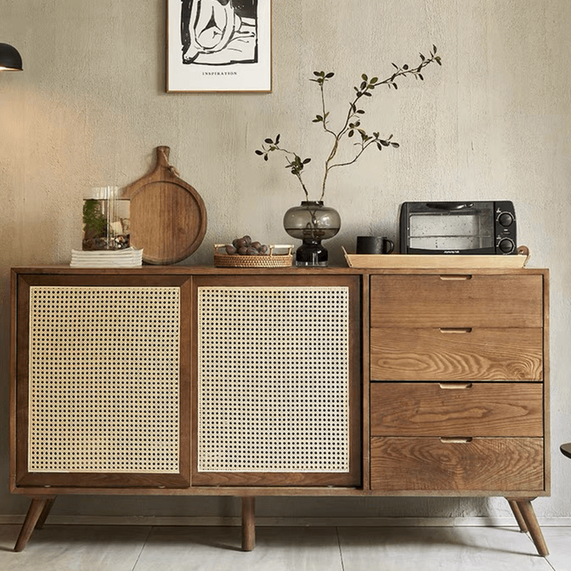 Credenza with online drawers and doors