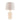 Full View of the Ivory and white ceramic table lamp with contoured base