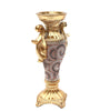 Ambrose Crystal Embellished Decorative Gold Plated Ceramic Vase with Small Hourglass Opening & Small Winged Handles