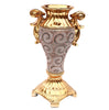 Ambrose Crystal Embellished Decorative Gold Plated Ceramic Vase with Small Curved Opening & Small Winged Handles