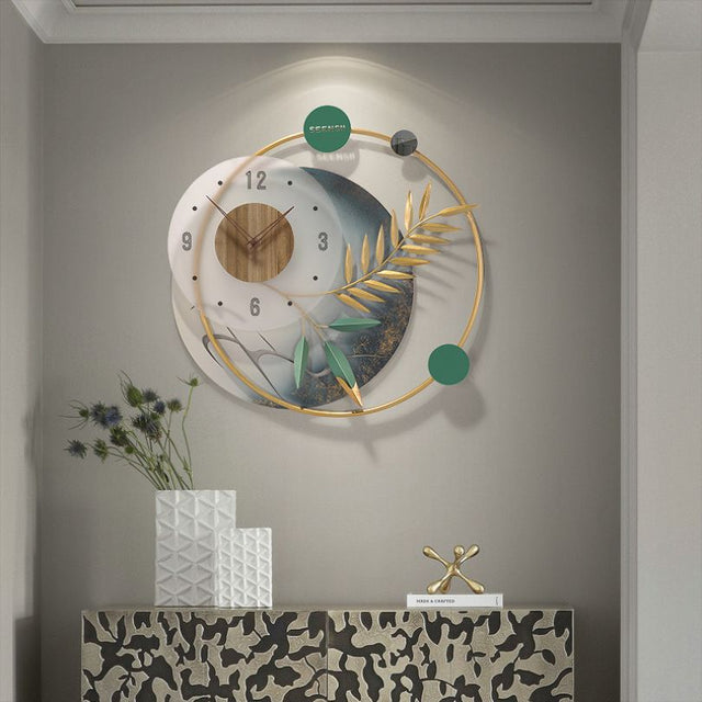 Chinese Clock Design Elegant Chinese Iron Leaf Clock | Statement Wall Art – CharmyDecor