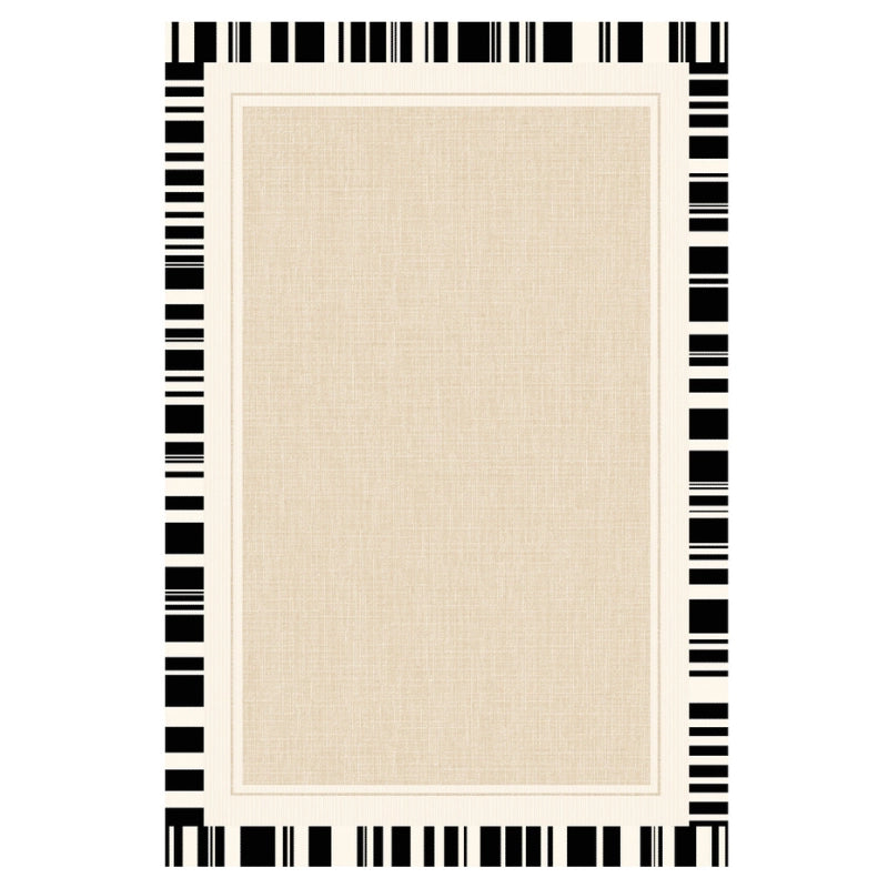 Striped Border Rug Timeless Black & White Stripe Border Area Rug – CharmyDecor