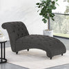 Modern Chesterfield Comfy Chaise Lounge Chair with Tufted Button Design - Charcoal