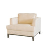 Modern Cream Top Grain Leather Comfy Accent Chair