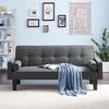 Dark Gray Mid-Century Love-Seat Sleeper Sofa Bed