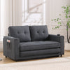 Dark Grey Cupholder Sleeper Sofa with Side Pocket