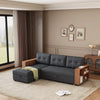 Dark Grey Storage Sectional Sleeper Sofa with Chaise and Shelf