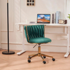 Emerald Velvet Comfy Office Chair with Adjustable Swivel Wheels