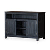 Eucalyptus Wood Sideboard in Black with Adjustable Shelves