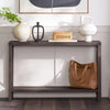 Modern Farmhouse Entryway Table with Lower Shelf & X-Shaped Side Frame in Sable Gray Finish