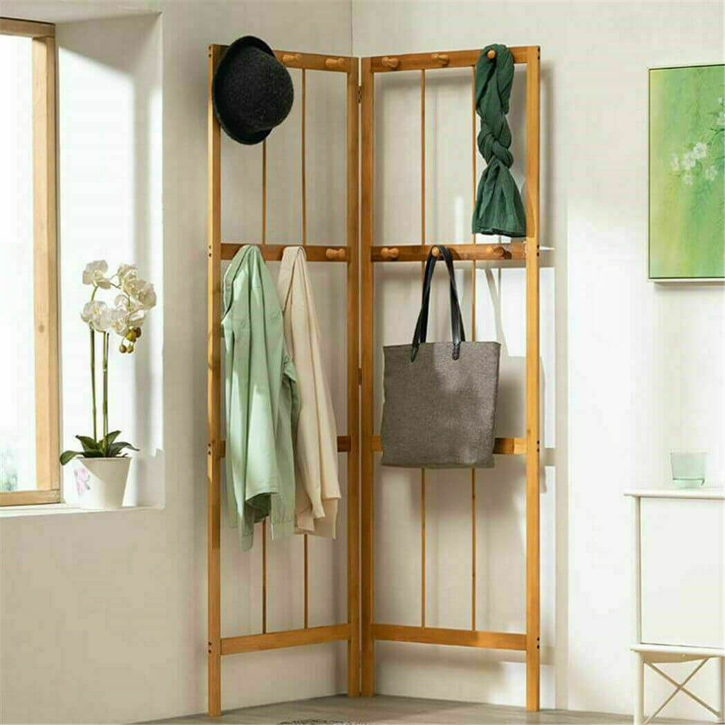 Folding Bamboo Coat Stand for Corner Spaces – CharmyDecor Foto & Idee Folding Bamboo Coat Stand for Corner Spaces – CharmyDecor Motiv