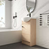 18" Light Oak Freestanding Bathroom Vanity With Oval Ceramic Sink and Soft Close Door