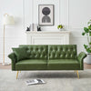 Green Waterproof Leather Sleeper Sofa Convertible