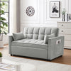 Grey Velvet Loveseat Sleeper Sofa Bed with Storage