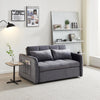 Grey Velvet Loveseat Sleeper Sofa Bed with Storage and USB Port