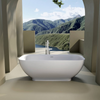 67'' Luxury Matte White Freestanding Soaking Bathtub with Overflow and Drain