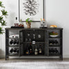 Industrial Dark Grey Wine Cabinet with 12 Bottles Rack & Wine Glass Holder