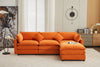 L-Shape Orange 4-Seater Cloud Sectional Sofa