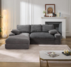 99" Grey Upholstered L-Shaped Modular Sectional Sofa Set