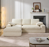 99" White Upholstered L-Shaped Modular Sectional Sofa Set