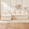 L-Shape Beige Cloud Couch with 3 Seats