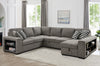 Light Gray Modern U-Shaped Sleeper Sofa Sectional