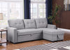 Light Grey Chaise Sectional Pull Out Couch with Storage