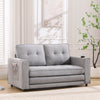 Light Grey Cupholder Sleeper Sofa with Side Pocket