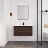 36" Floating Dark Walnut Bathroom Vanity with Resin Sink, Soft Close Door & Drawer
