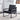 Mid-Century Black PU Leather Accent Arm Chair