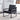 Mid-Century Black PU Leather Accent Arm Chair