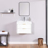 24" Modern White Floating Bathroom Vanity with White Ceramic Sink and 2 Drawers