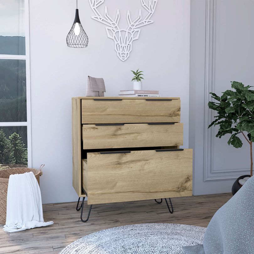 Modern Minimalist Wooden Chest with Sleek Pin Legs – CharmyDecor