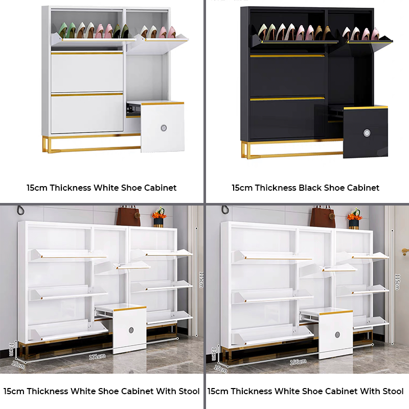 Narrow Wall-Mounted Shoe Storage Cabinet- CharmyDecor