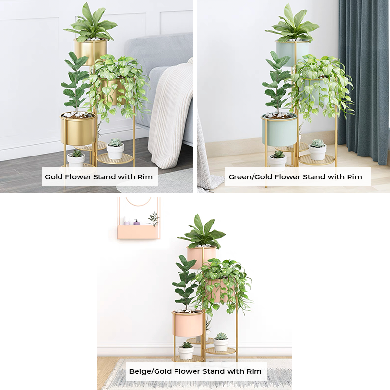 gold indoor plant stand Elegant 3-Tier Gold Plant Stand for Indoor Spaces – CharmyDecor