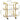 Modern 3-Tiers Gold Bar Cart with Glass & Wine Holders
