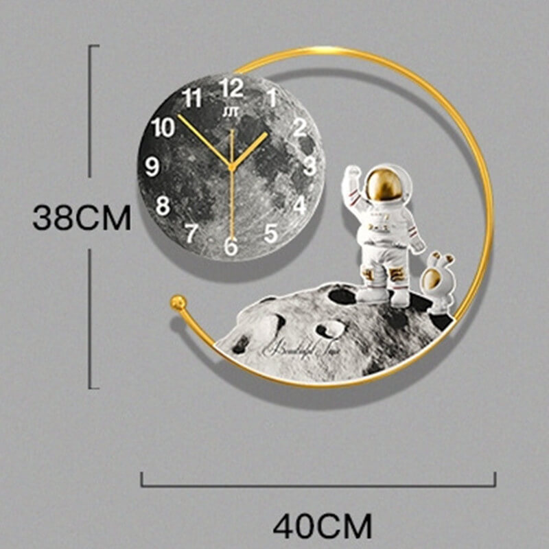 Astronaut Moon Landing Wall Clock - Modern Design – CharmyDecor