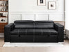 Modern Black Leather Pullout Couch with Convertible Sofa Bed