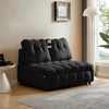 Modern Black Velvet Pullout Sofa Couch with Swivel Phone Stand