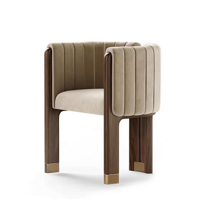 Elegant Camel Velvet Accent Chair – Modern Design – CharmyDecor