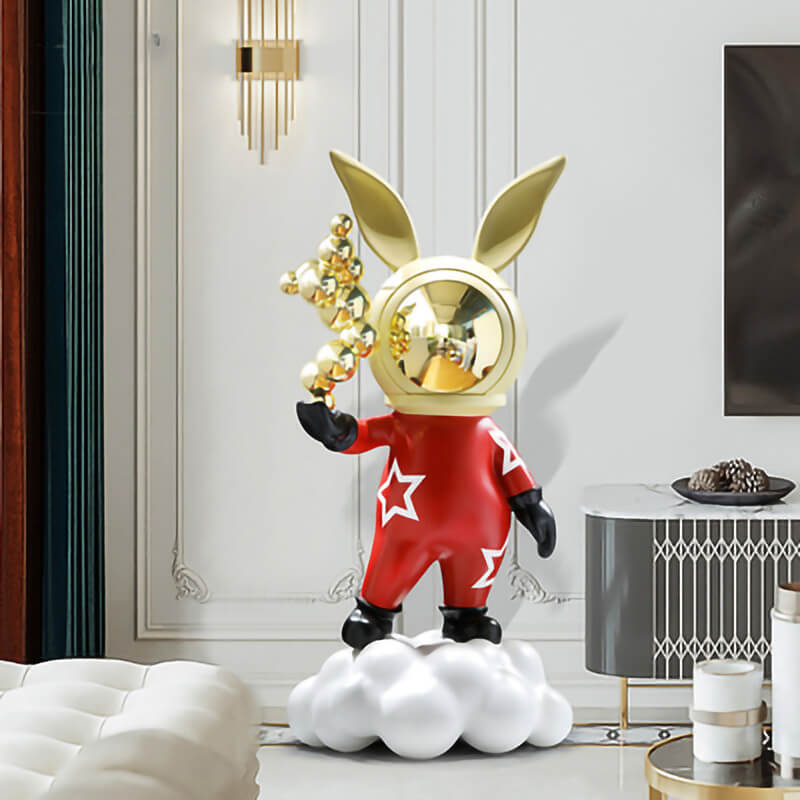 Chic Cartoon Rabbit Resin Decor Sculpture for Home – CharmyDecor