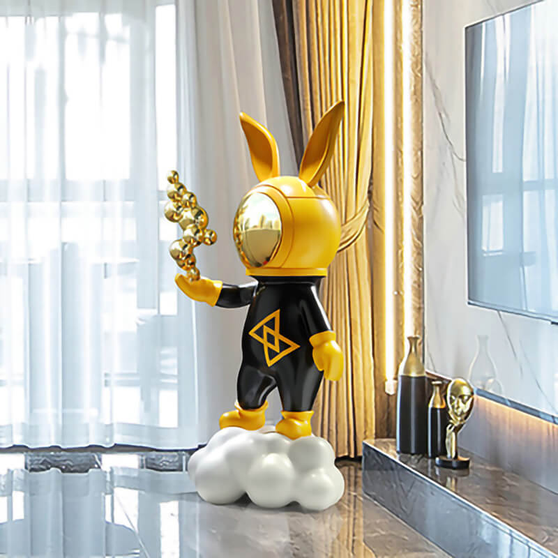 Chic Cartoon Rabbit Resin Decor Sculpture for Home – CharmyDecor