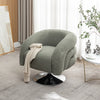 Modern Emerald Comfy Accent Chair with Swivel Metal Base